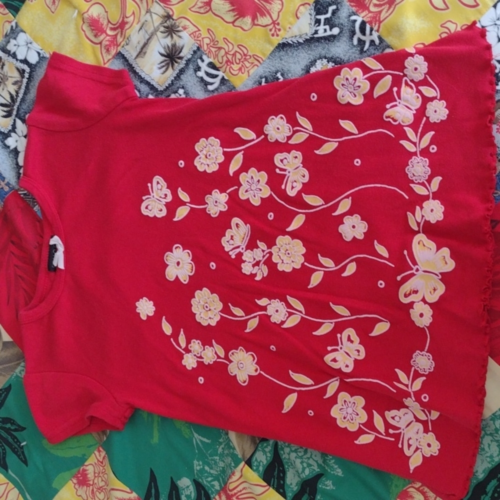 Toddler Girl's Red Floral Dress